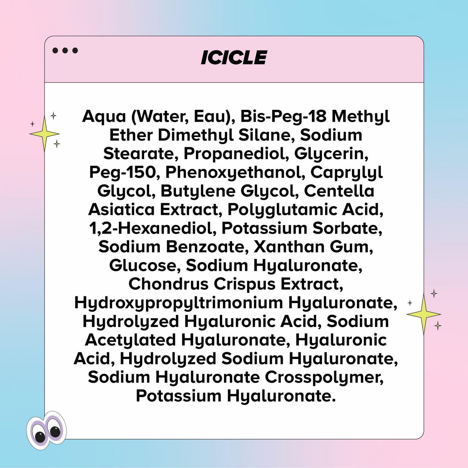 Skin Proud - Icicle - Stick Serum Yeuxrafraichissant avec Super Complexe d'acide Hyaluronique, 100% Vegan (9g)