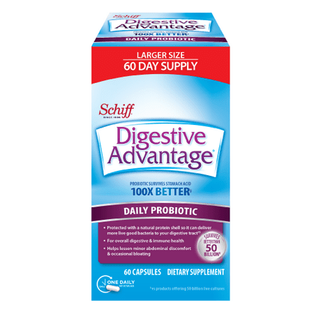 (2 pack) Digestive Advantage, Daily Probiotic Dietary Supplements, 60