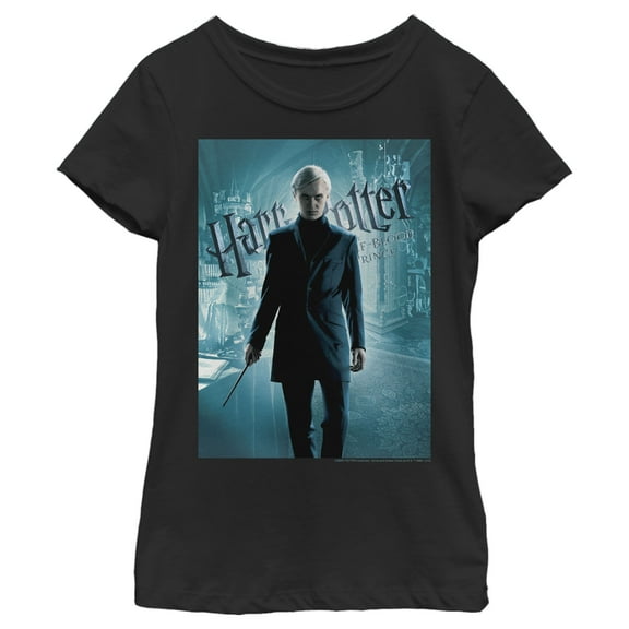 Girl's Harry Potter Half-Blood Prince Draco Poster  Graphic Tee Black Small