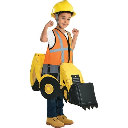Party City Construction Digger Ride-On Halloween Costume for Children, Small, Includes Tractor Rider
