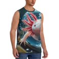 thumbnail image 2 of Fotbe Bubbles Axolotl Fantasy Men's Camiseta sin Mangas Estampada para Hombres, Playera Casual para Gimnasio, Entrenamiento, Playa-Large, 2 of 7