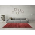 thumbnail image 3 of Ahgly Company Machine Washable Indoor Round Abstract Red Modern Area Rugs, 4' Round, 3 of 4
