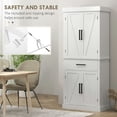 thumbnail image 3 of GVN Kitchen Pantry,72" Kitchen Tall Cabinet, Freestanding Pantry Storage with Barn Doors & 5-Tier Shelves for Home, Dining Room, White, 3 of 6