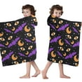thumbnail image 4 of Halloween Bat Moon Eye Pattern Hooded Bath Towel，50"x30" for Ages 3 To 12 Kids, Quick Dry Lightweight Soft Microfiber Hood Beach Towel Cover Up for Kids, 4 of 7