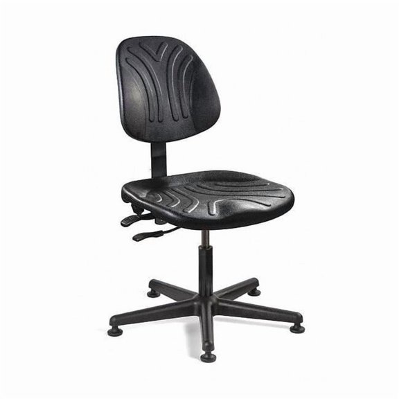 Bevco Polyurethane Desk Chair, 15" to 20", No Arms, Black 7001D