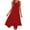 Red, variant on Womens Casual Summer Midi Dress Sleeveless Boho Sundress Hankerchief Hem Midi Tank Dresses Beach Dress with Pocket