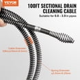 thumbnail image 2 of Cable de limpieza de desagües VEVOR de 100 pies x 5/8 pulgadas para tubos de 0,8 a 3,9 pulgadas, 2 of 9