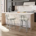 thumbnail image 6 of Amisco Staten 26 In. Swivel Counter Stool - Off White Faux Leather / Shiny Grey Metal, 6 of 9