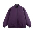 thumbnail image 2 of Aueoeo Men's Bomber Jacket Winter Warm Lightweight Windbreaker Full Zip Casual Jackets With Pockets(Available In Plus Size) Purple 3X-Large, 2 of 8