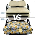 thumbnail image 6 of COEQINE Quilted Golf Cart Seat Blanket Cover, Includes Handle for Carrying When Folded, Universal Fit for EZGO Yamaha Club Car 2-Seaters, 4-Pocket Design, Lemon Blue Floral, 6 of 8