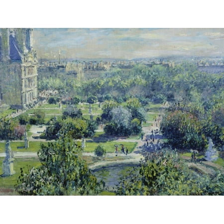 Art Oil Painting Impressionist Landscape - View of the Tuileries Gardens, Paris, 1876 Impressionist Landscape Painting Print Wall Art By Claude Monet