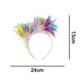 thumbnail image 5 of Diadema de plumas Color nupcial pluma sombrero de copa diadema bola de Halloween tocado diadema banda para el cabello boda, 5 of 5