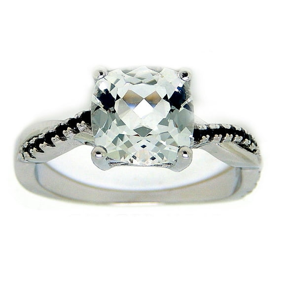 Eliza Black Engagement Ring for Women CZ Sterling Silver Wedding Ring for Her Ginger Lyne Collection