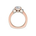 thumbnail image 2 of 1.00 Carat Brilliant Emerald Cut Natural Diamond Elegant Three Stone Ring for her Solid 18K Rose Gold Size 9.5, 2 of 8