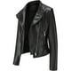 thumbnail image 4 of Chaqueta de cuero para mujer Chaqueta corta de motociclista Chaqueta de cuero con cremallera y cuello de solapa Chaqueta de transición Chaqueta corta (L), 4 of 4