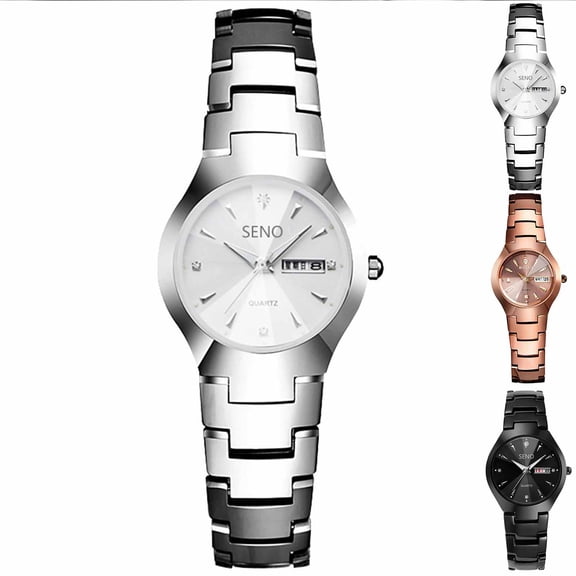 Resicozy Gold Watches for Women Casual Round Case Watches with Stainless Expansion 2026 White