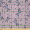 thumbnail image 2 of Ambesonne Unicorn Fabric by the Yard Microfiber, Polygonal Monochrome Layout, 5 Yards, Lilac Blue Violet, 2 of 2