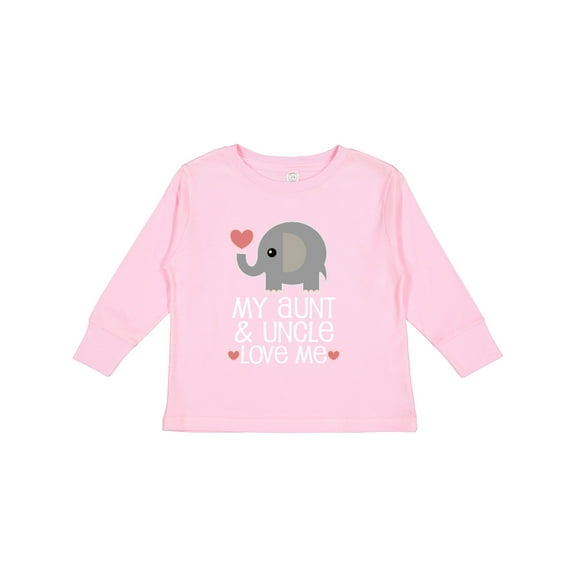 Inktastic My Aunt and Uncle Love Me Niece Nephew Elephant Boys or Girls Long Sleeve Toddler T-Shirt