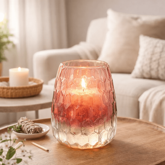 Expobazaar Candle Holder | Ruby Luster Glass Votive Candle Stand | 3.3"