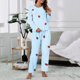 thumbnail image 2 of Camisón y Conjuntos de Pijamas Informales Gibobby para Mujer, Tops de Manga Larga de Lana Coral y Pantalones Largos, Conjunto de Dos Piezas Azul Talla Única, 2 of 5