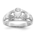thumbnail image 1 of Solid 14k White Gold Ladies Irish Claddagh Celtic Ring Band Size 9, 1 of 6