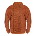 thumbnail image 4 of Men's Fake Sweater Stripe Print Stand Collar Sweatshirt with 3 Buttons, Outdoor Casual Button Front Pullover,Orange,S, 4 of 4