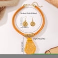 thumbnail image 3 of Chunky African Statement Necklace With Resin Pendant and Earring Set For Women Tribal Fashion Costume Jewelry Earring Sets Unique Colorful Big Rhinestone Crystal Pendent Collar Choker, 3 of 3