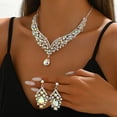 thumbnail image 2 of Faty-T Silver Bridal Wedding Jewelry Set Rhinestone Necklace Earrings Bracelet Sets Prom Formal Costume Jewelry Sets for Women and Brides, 2 of 9
