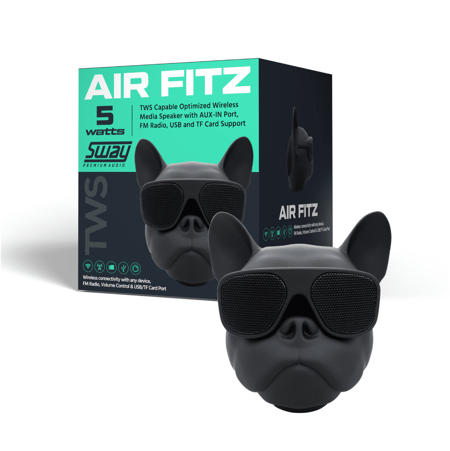 Sway Air Fitz Desktop Bluetooth Media Speaker Black