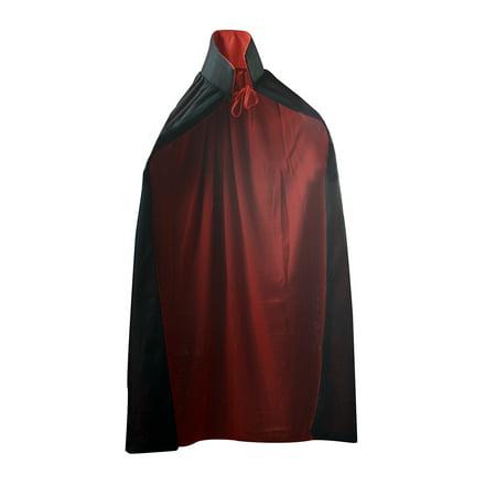 Fancy Red Black Pirate Cloak Reversible Cape Halloween Robe Costume Prop