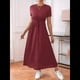 thumbnail image 4 of Vestido Informal de Corta para Mujer, con Bolsillos, Color Vino Tinto, Talla S, 4 of 8