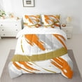 thumbnail image 2 of Erosebridal Grey Beige Orange Bed in a Bag 7 Piece Brush Strokes Oil Painting King Bedding Sets, Gradient Abstract Vintage Comforter Set Ombre Graffiti Bedding Comforter Sets, Modern Bed Set, 2 of 4
