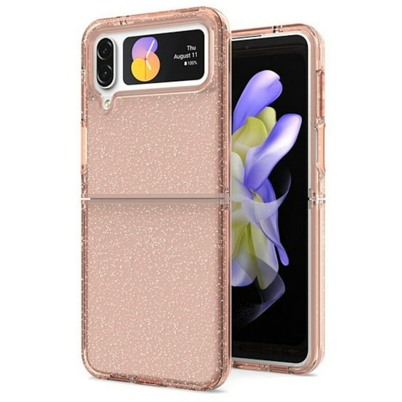 Full Glitter Hybrid Protective Case for Samsung Galaxy Z Flip 4 - Rose Gold