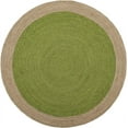 thumbnail image 2 of Natural Farmhouse Jute Round Rug with Inner Green color Design Size 2 x 2 Feet( 60 cm x 60 cm ), 2 of 3