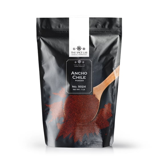 The Spice Lab Ancho Chile Powder - 1 Pound Resealable Bag - Gluten-Free Non-GMO All Natural Spice - 5024