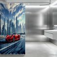 thumbnail image 3 of Erosebridal Sports Car Shower Curtain 72Wx72L, City Night Bathroom Curtain, 3 of 5