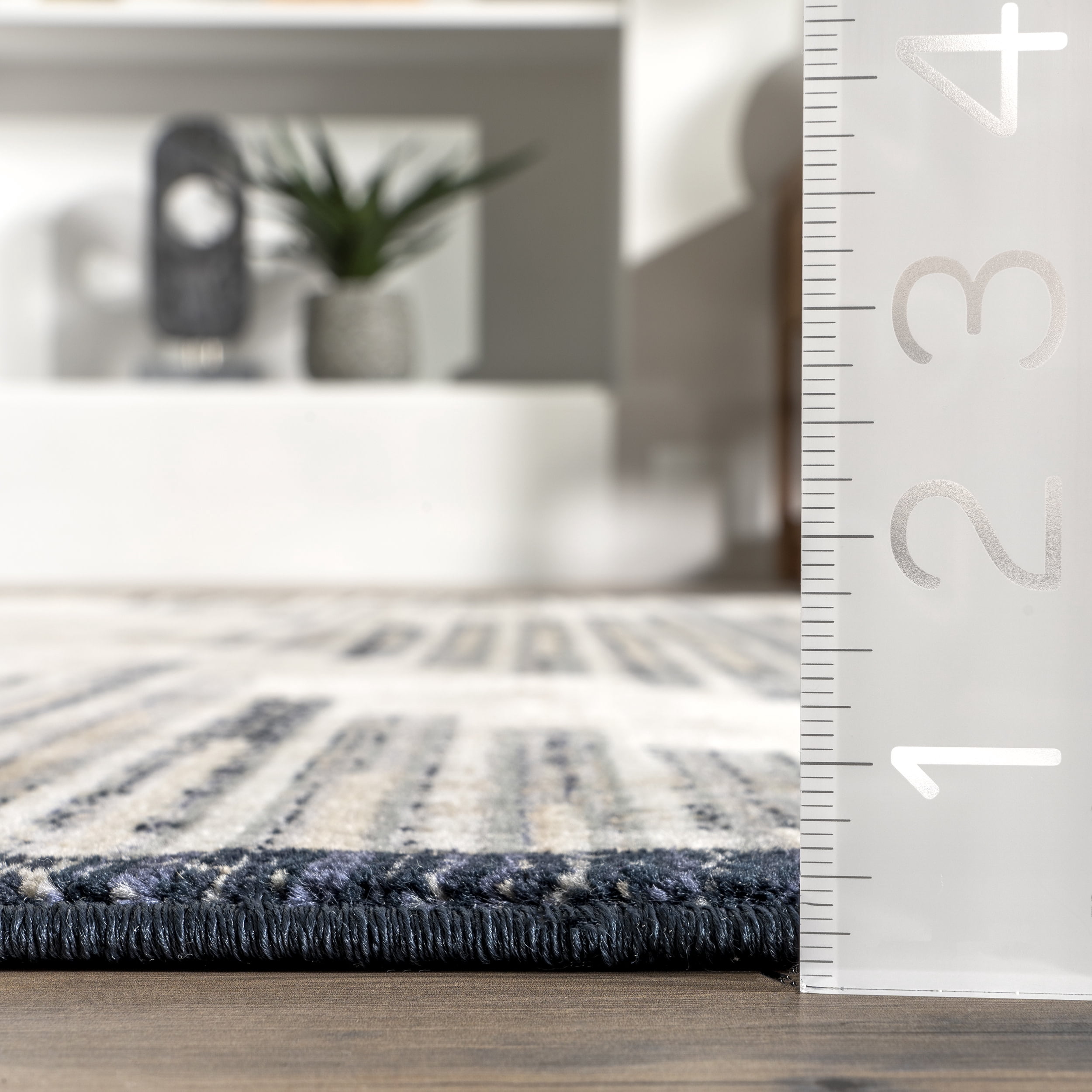 nuLOOM Delfina Striped Moroccan Fringe Area Rug, 5' x 7' 10", Beige