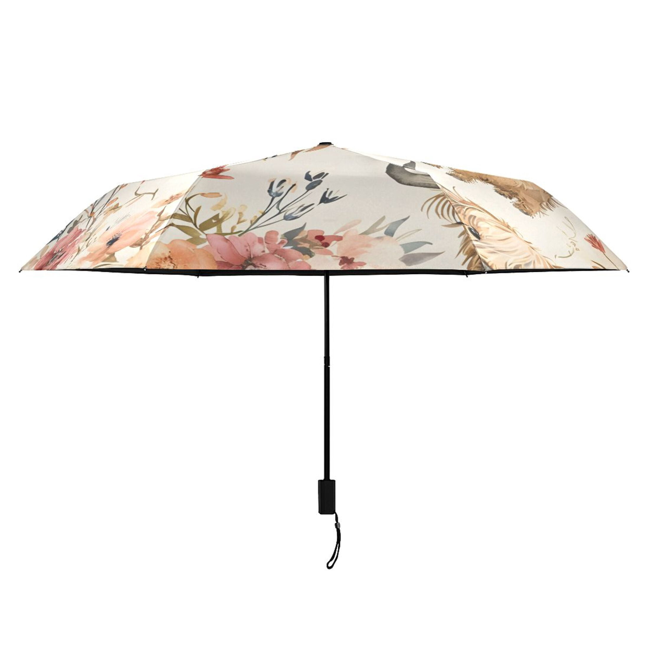 ALAZA Cute Highland Cows UPF 50+ Compact Folding Umbrella for Rain Travel Umbrella Packable