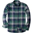 thumbnail image 1 of Alimens & Gentle Camisas casuales de franela a cuadros de manga larga con botones y ajuste regular para hombre, 1 of 4
