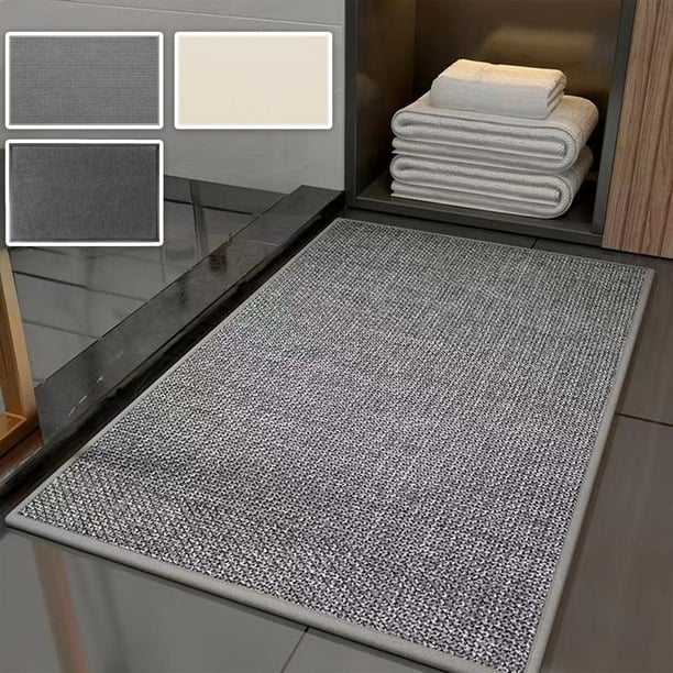 Felpudo antideslizante para interiores - Alfombra absorbente lavable a máquina - 60x40cm - Gris, gris oscuro, beige