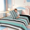 thumbnail image 4 of Erosebridal Boho Geometric Lines Full Size Comforter Sets,Minimalist Striped Bedding Comforter Set,Black Reversible,3 Pieces,1 Comforter and 2 Pillowcases, 4 of 7