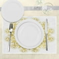 thumbnail image 3 of Ambesonne Mandala Place Mats Set of 4, Oriental Modern Pattern, Standard Size, Pale Yellow and White, 3 of 6