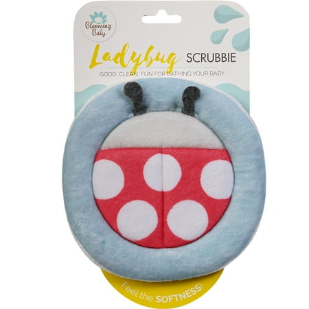 Blooming Bath Scrubbie 7  Washcloth  Newborn and Baby  Ladybug