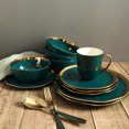 thumbnail image 4 of Stone Lain Florian Porcelain 16 Piece Dinnerware Set, Service for 4, Green, 4 of 10