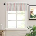thumbnail image 2 of Vintage Stripes Valances for Windows Pink Light Blue Lines Retro Striped Rod Pocket Curtain Valance Window Treatment Short Curtains for Kitchen Living Room, 60"x14", 2 of 5