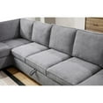 thumbnail image 5 of Samara 137"W Gray Chenille Sect Sofa w/RF Chaise+Underseat Storage+Throw Pillows, 5 of 9