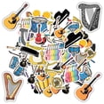 thumbnail image 6 of 35pcs-50pcs Colorful Musical Stickers Cartoon Instrument Decals Guitar Stickers for Laptops Suitcases Phones, 6 of 9