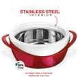thumbnail image 4 of Pinnacle Thermoware 3.6-Qt Stainless Steel Bowl Insulated Food Container, Red, 4 of 6