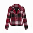 thumbnail image 4 of Roncen Womens Plaid Cropped Shacket Button Down Flannel Shirts Pockets Long Sleeve Light Jacket Spring Winter Fashion Coats, 4 of 6