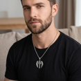 thumbnail image 3 of TANGPOET Cross Necklace 925 Sterling Silver Angel Wings Cross Pendant Jewelry Gifts for Dad Husband, 3 of 4